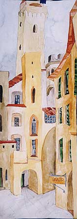"San Gimignano", Aquarell, 25 x 70 cm - 2002