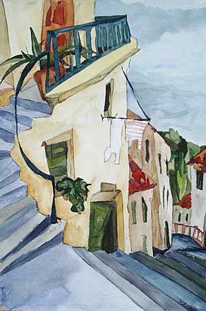 "San Gimignano", Aquarell, 32 x 48 cm - 2000