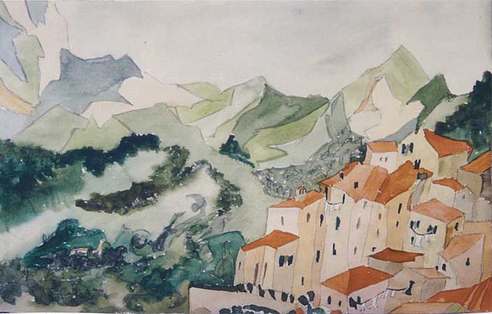"Sarrasano", Aquarell, 26 x 39 cm - 1998