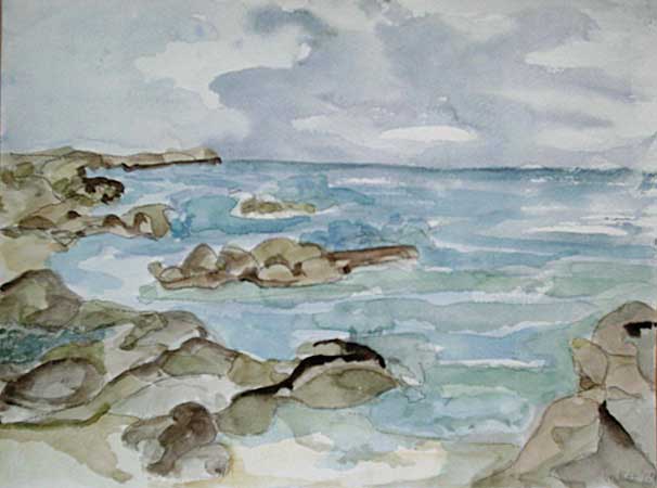 "Atlantikküste", Aquarell , 32 x 24 cm - 2004