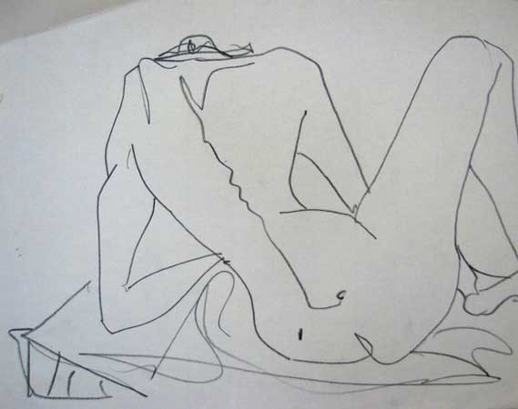 "Liegender", Graphit , 18 x 28 cm - 1990