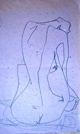 "Rückenakt", Graphit, 23 x 38 cm - 1990
